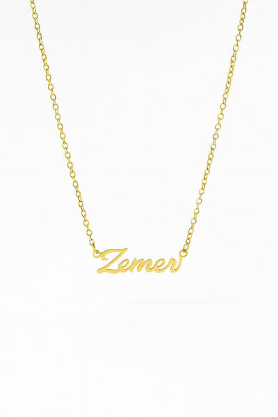 Zemer Script Necklace
