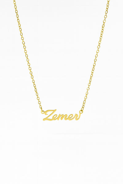 Zemer Script Necklace — Gold