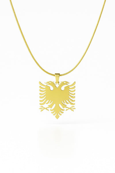 Albanian Eagle Pendant Necklace — Gold