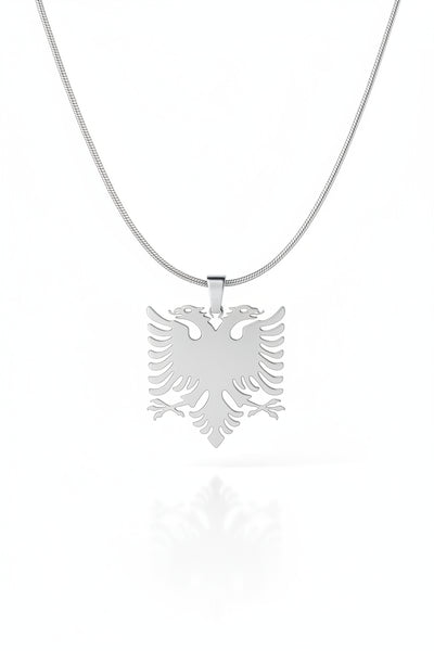 Albanian Eagle Pendant Necklace — Silver
