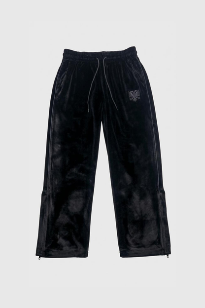 Albanian Velour Pants - Black Stitch | eagle embroidery | Hajde Zemer