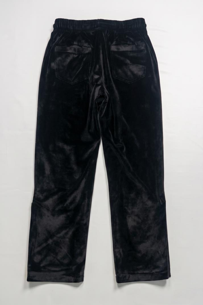 Albanian Velour Pants - Black Stitch | eagle embroidery | Hajde Zemer