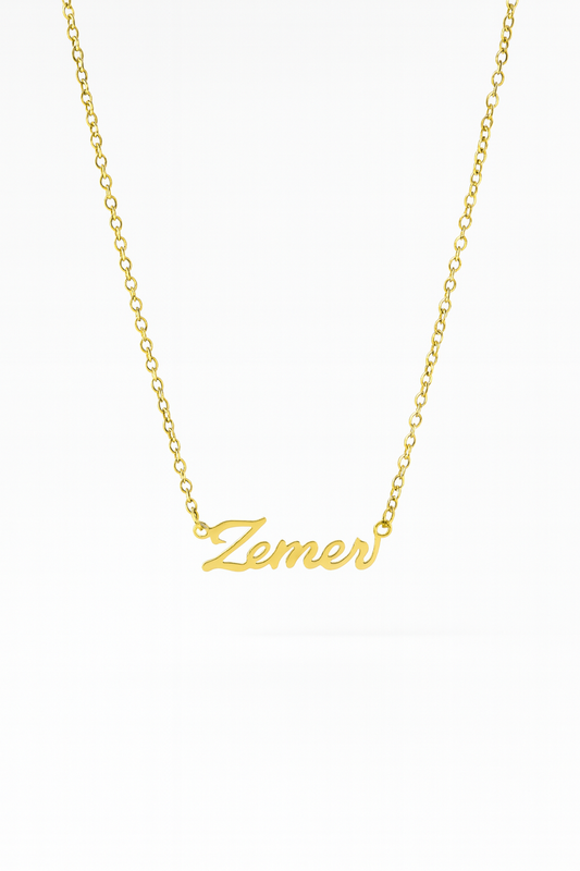 Zemer Script Necklace