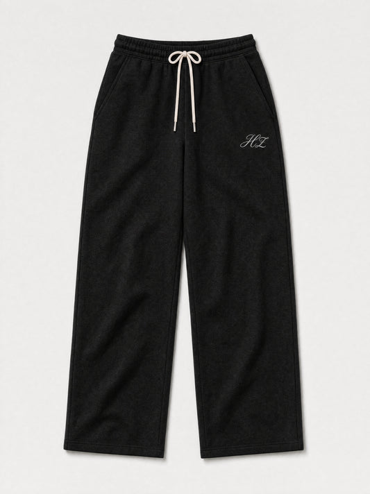 Hajde Zemer HZ Essential Eagle Sweatpants in black, front flat lay