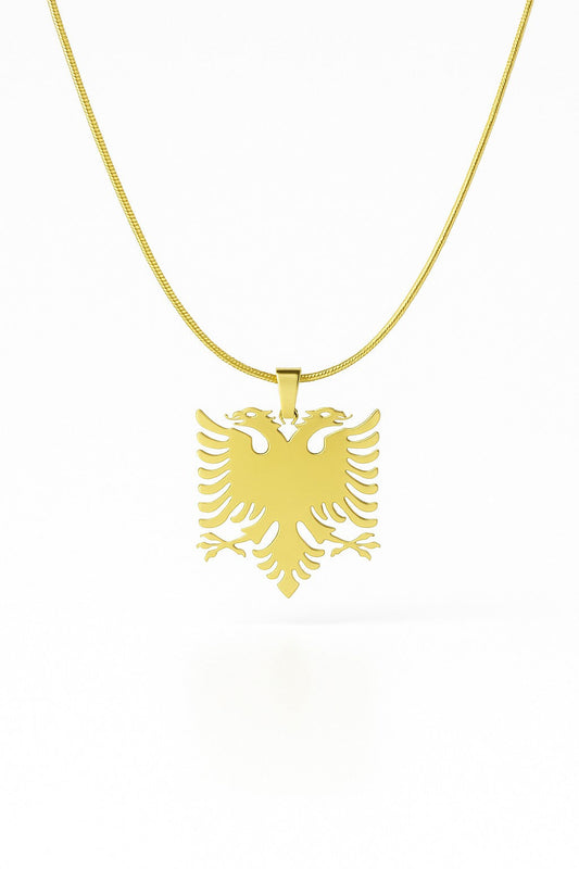 Albanian Eagle Pendant Necklace — Gold