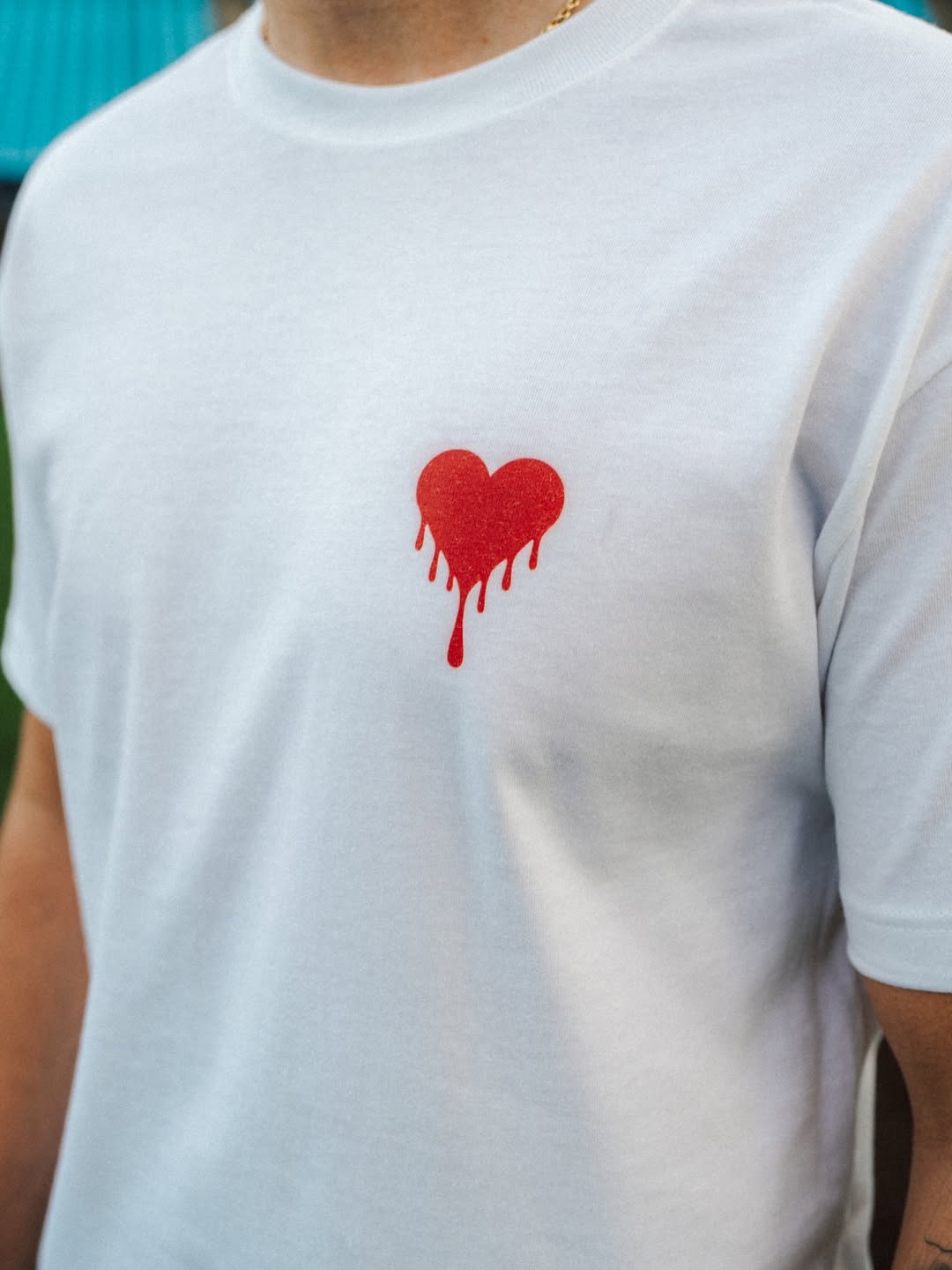 Albanian Graphic Tee — MZT Tee — Mbroje Zemren Tende — close-up | Hajde Zemer