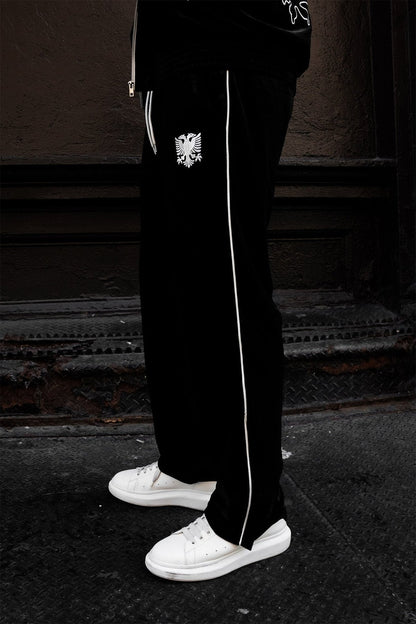 ALBANIAN VELOUR PANTS - WHITE STITCH