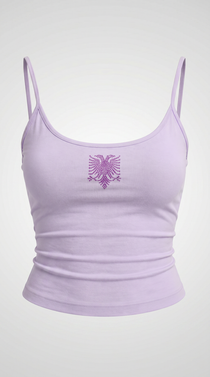 Albanian Eagle Crop Tank — close-up | Hajde Zemer