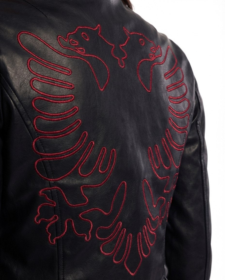 Albanian Eagle Cropped Racer Jacket — Women's