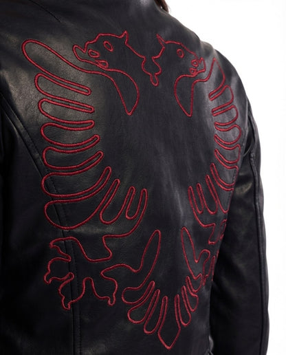 Albanian Eagle Cropped Racer Jacket — Women's
