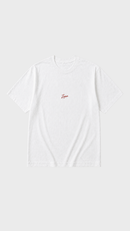 Albanian Graphic Tee — A'mdon? Tee — detail view | Hajde Zemer