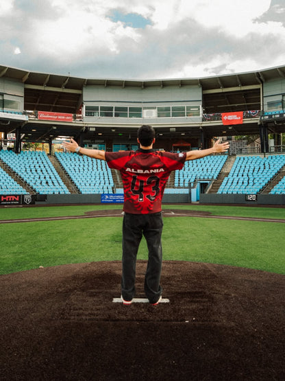 Albanian Eagle Football Jersey — close-up | Hajde Zemer