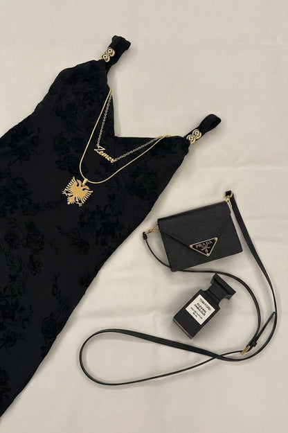 Zemer Script Necklace - Albanian Heart Chain Detail | Hajde Zemer