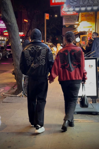 Albanian Red Eagle Jacket - Double-Headed Eagle Bomber Jacket Detail View | Hajde Zemer
