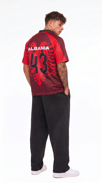 Albanian Eagle Football Jersey — on model | Hajde Zemer