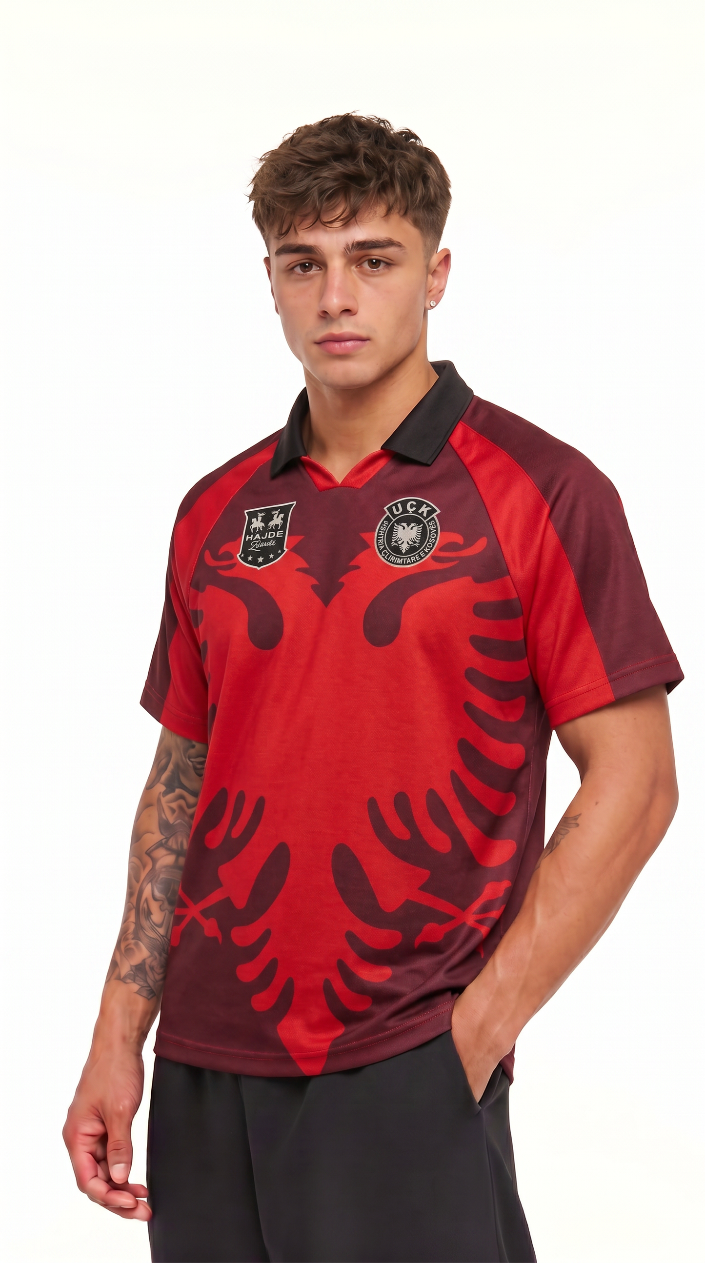Albanian Eagle Football Jersey — detail view | Hajde Zemer