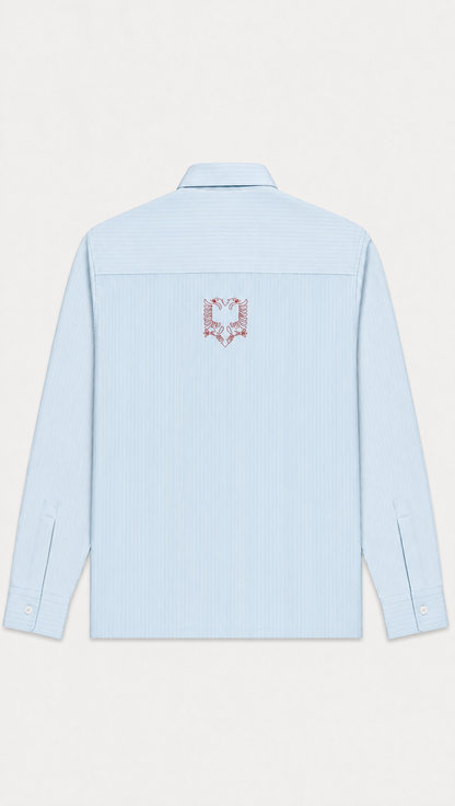 Albanian Eagle Crop Button-Down — detail view | Hajde Zemer