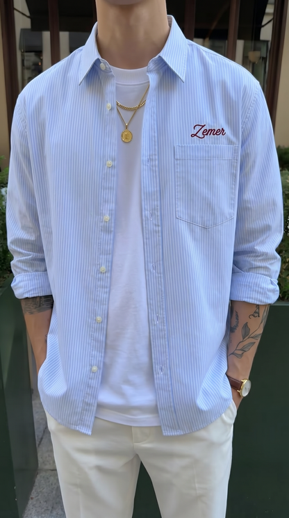 Albanian Eagle Crop Button-Down — lifestyle shot | Hajde Zemer