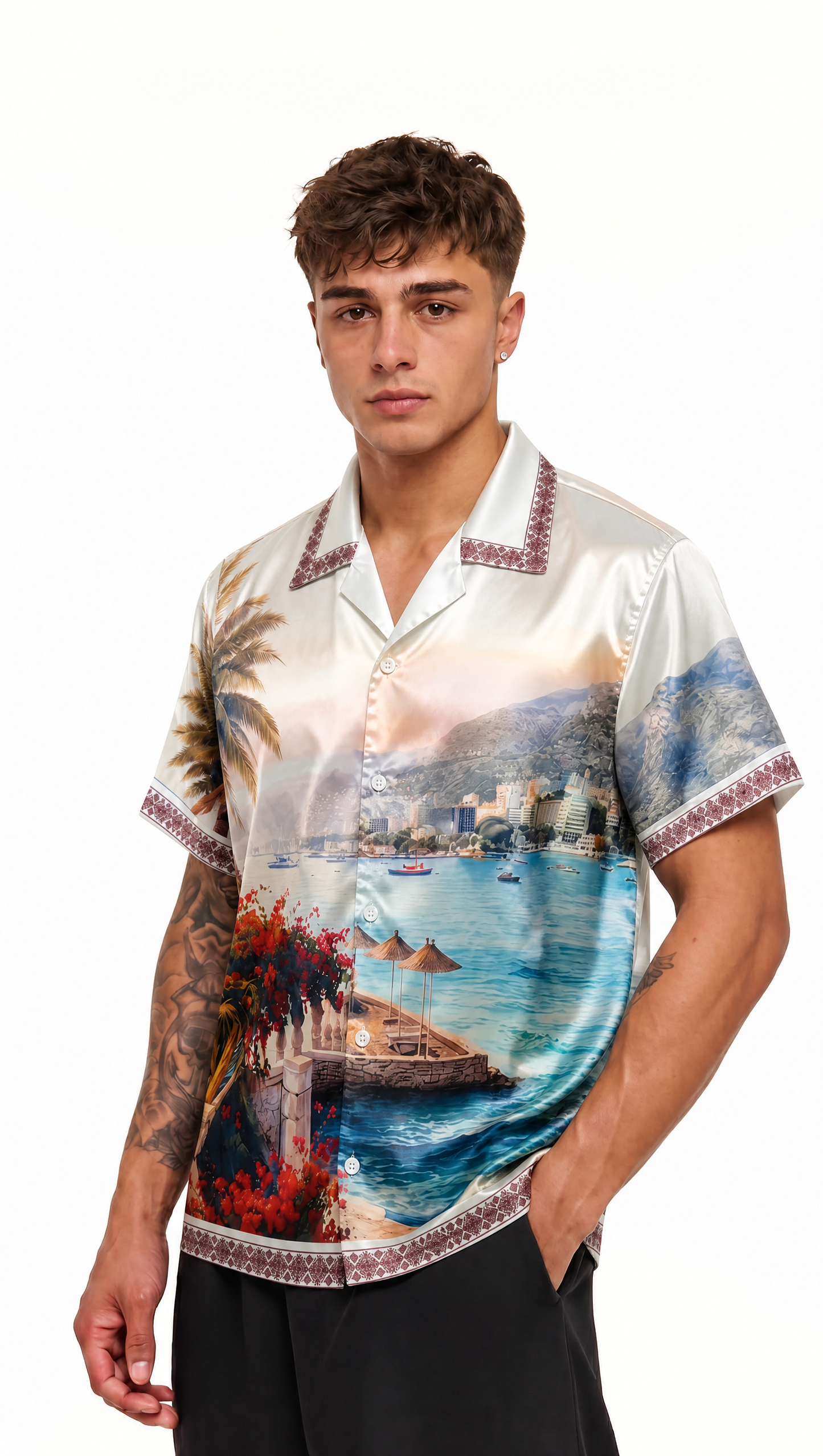Albanian Riviera Button-Down — lifestyle shot | Hajde Zemer