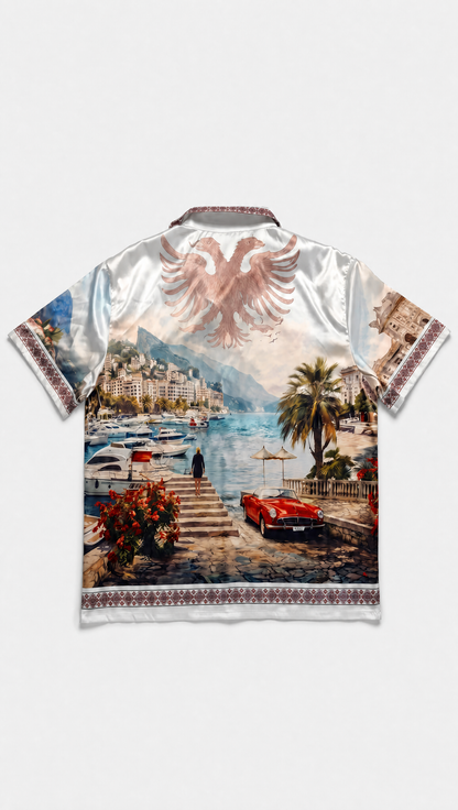 Albanian Riviera Button-Down — on model | Hajde Zemer