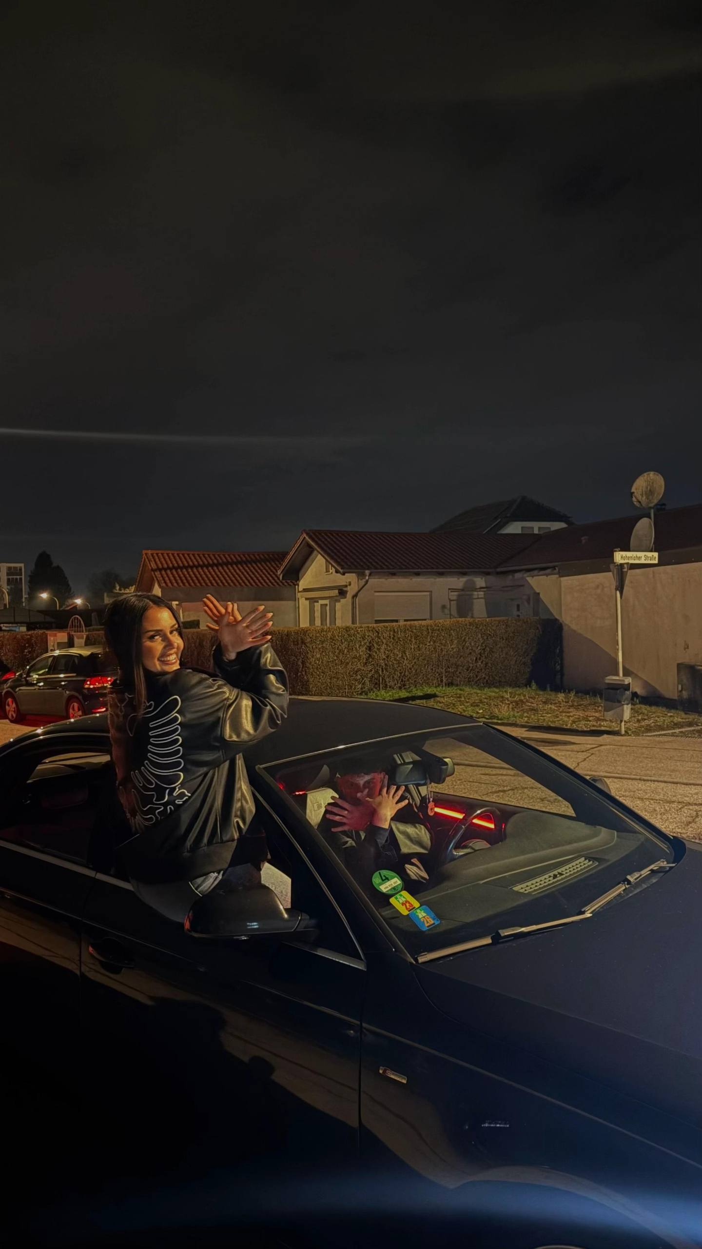 Customer wearing Albanian Black Eagle Jacket