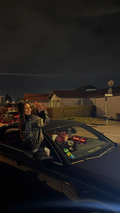 Customer wearing Albanian Black Eagle Jacket