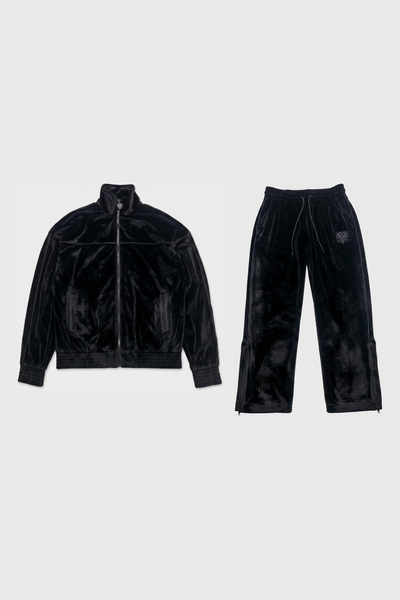 Albanian Velour Set - Black Stitch (Jacket + Pants)