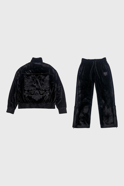 Albanian Velour Set - Black Stitch (Jacket + Pants)