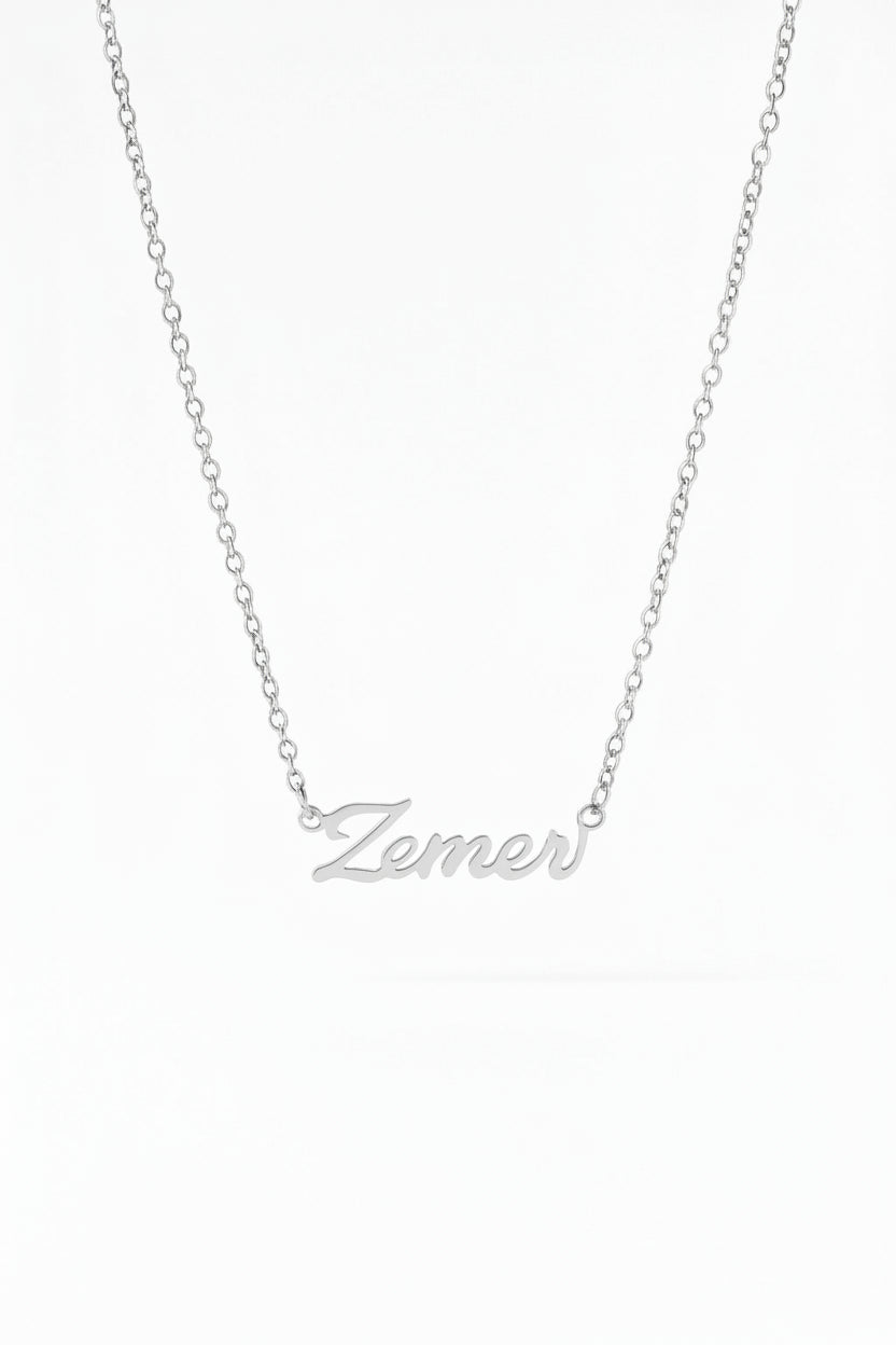 Albanian Jewelry — Zemer Script Necklace — detail view | Hajde Zemer