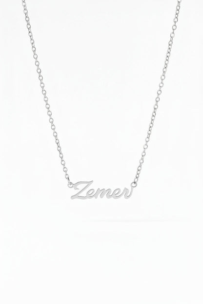 Albanian Jewelry — Zemer Script Necklace — detail view | Hajde Zemer